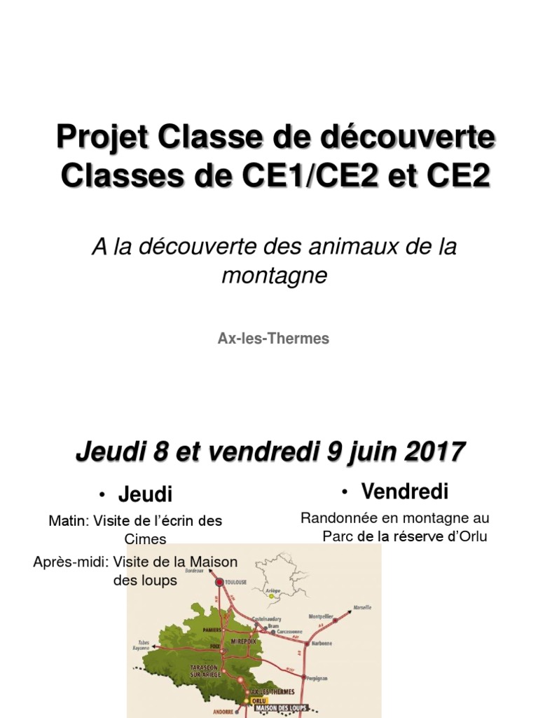 Projet Classe de Decouverte Ce2 | PDF | Chevaux | Loisirs