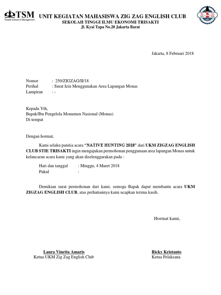 Surat Izin Monas Pdf