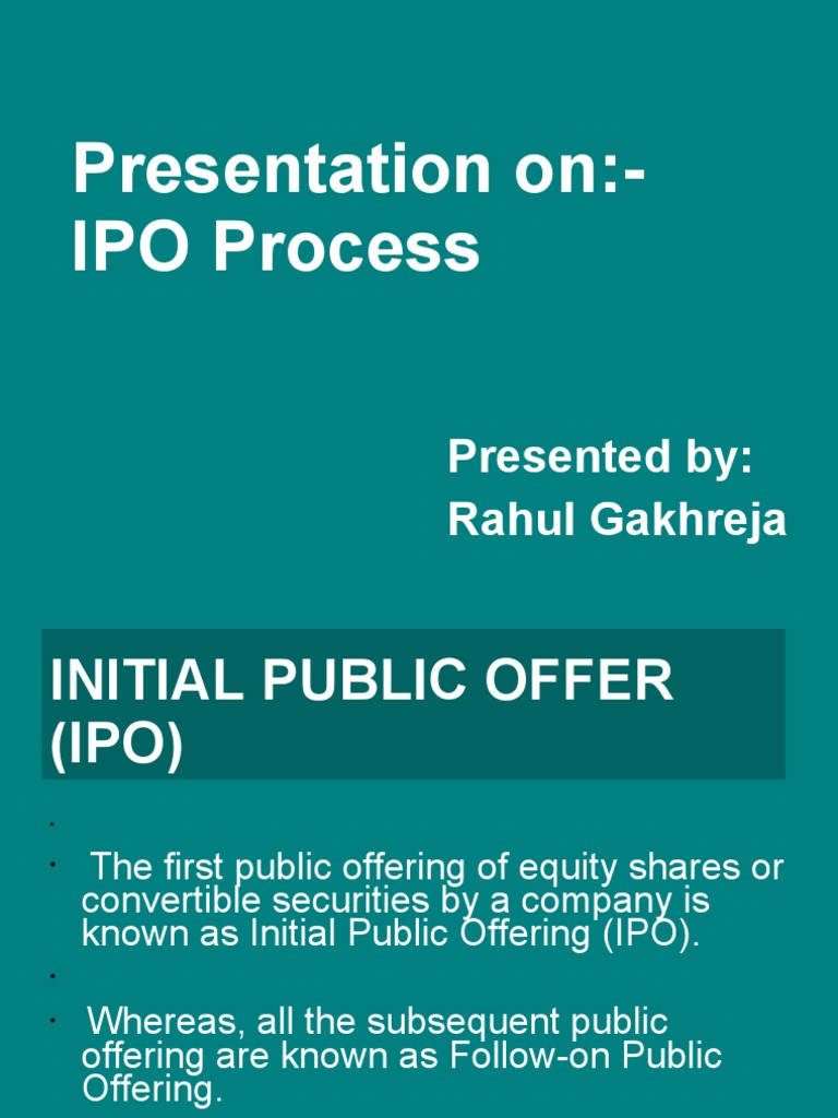 Understanding the IPO Process | PDF | Initial Public Offering | Equity ...