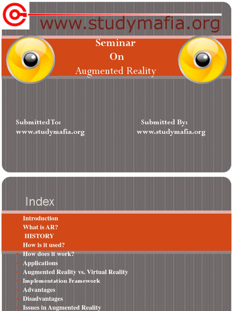Augmented Reality Seminar Overview | PDF | Augmented Reality | Virtual ...