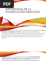 Importancia de La Planificación Didáctica