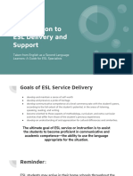 Introduction To Esl Delivery and Support