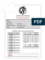 Metalne Konstrukcije 1 - Naslovna Strana Elaborata