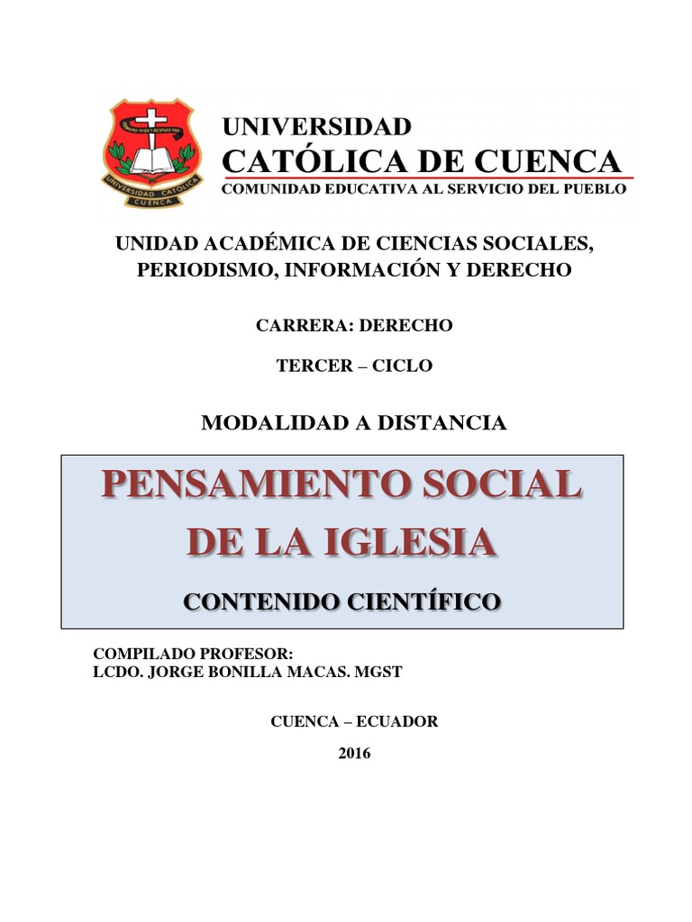 Pensamiento Social de La Iglesia | Descargar gratis PDF | Iglesia ...