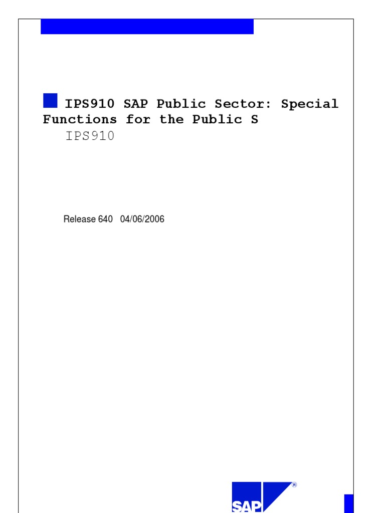 IPS910 SAP Public Sector ES | PDF | Ibm Db2 | Sap Se
