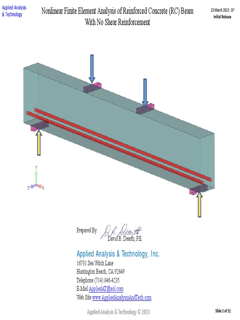 Nonlinear Finite Element Analysis of Reinforced Concrete (RC) Beam With ...
