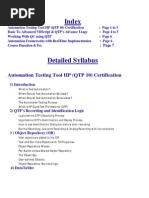 Index: Automation Testing Tool HP (QTP 10) Certification