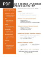 Os Simbolos e Gestos Liturgicos Na Celebração Eucaristica