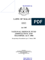 Act 305 National Defence Fund Dissolution and Transfer Act 1984