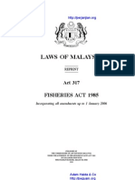 Act 317 Fisheries Act 1985