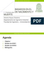 Modelos de Colas Basados en El Proceso de Nacimiento y Muerte