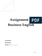 Assignment - 3 Business English: Prepared By: Rijesh Rajan Roll No