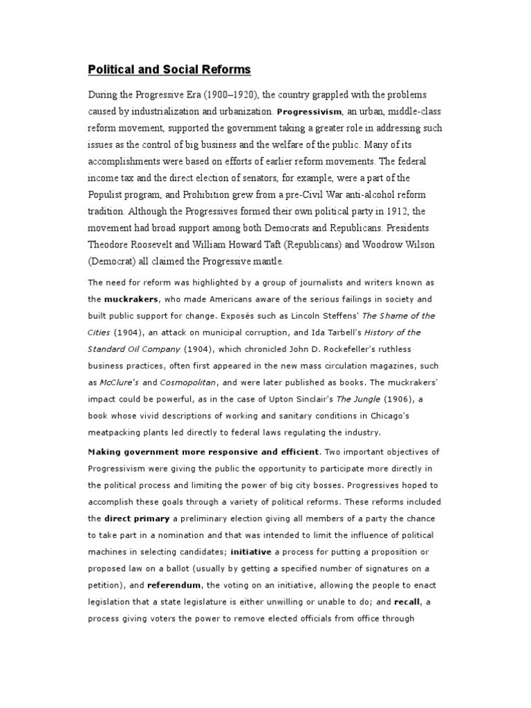 Cliff Notes PDF William Howard Taft Theodore Roosevelt