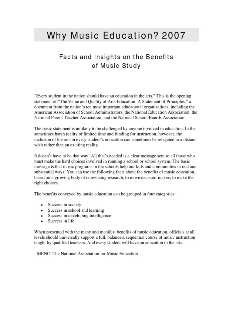 Why Music Education PDF Humanities Sat