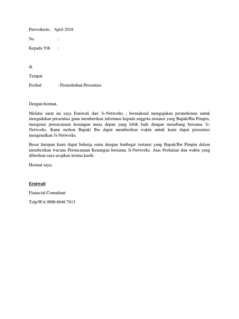 Surat Mohon Ditukarkan Sekolah