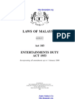 Act 103 Entertainments Duty Act 1953