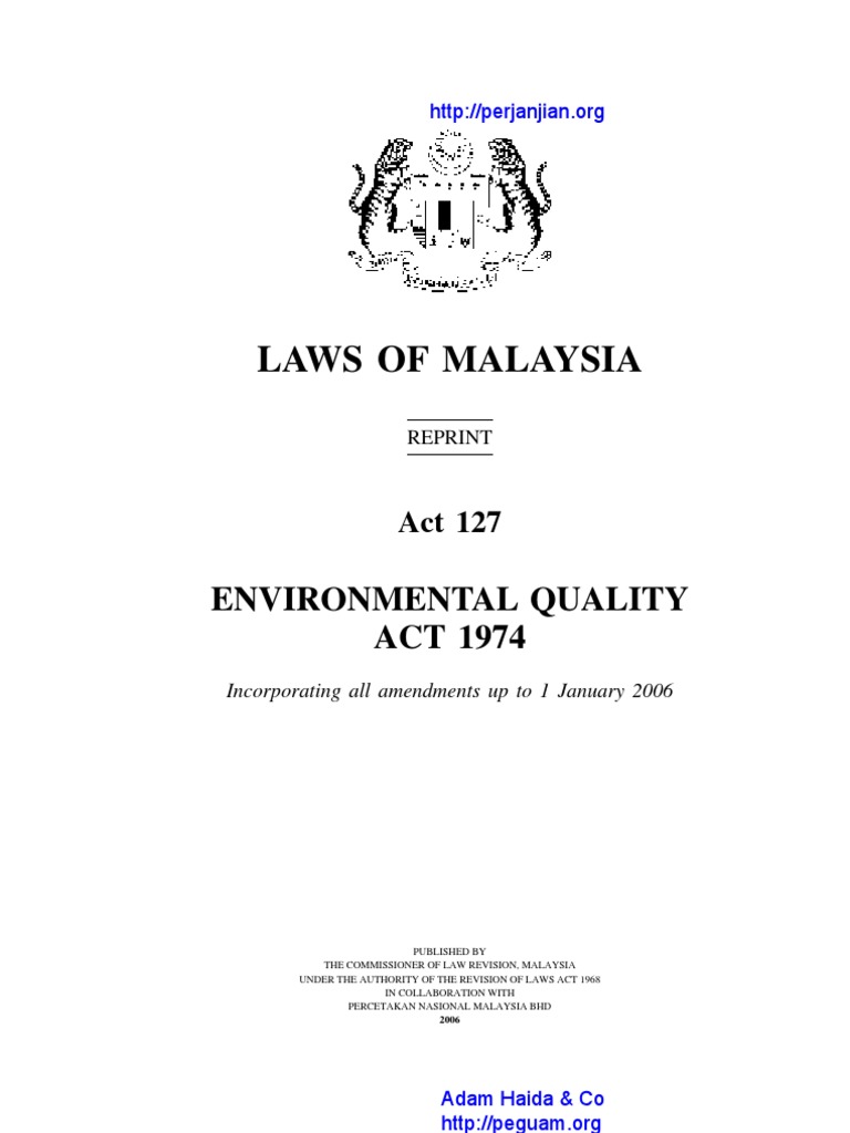 Act 127 Environmental Quality Act 1974 | License | Lease