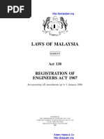 Act 138 Registration of Engineers Act 1967