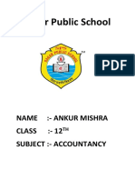 Sagar Public School: Name:-Ankur Mishra Class: - 12 Subject: - Accountancy