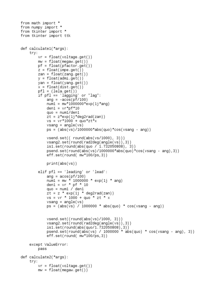 Python Code For Transmission Line | PDF | Electrical Grid | Electric ...