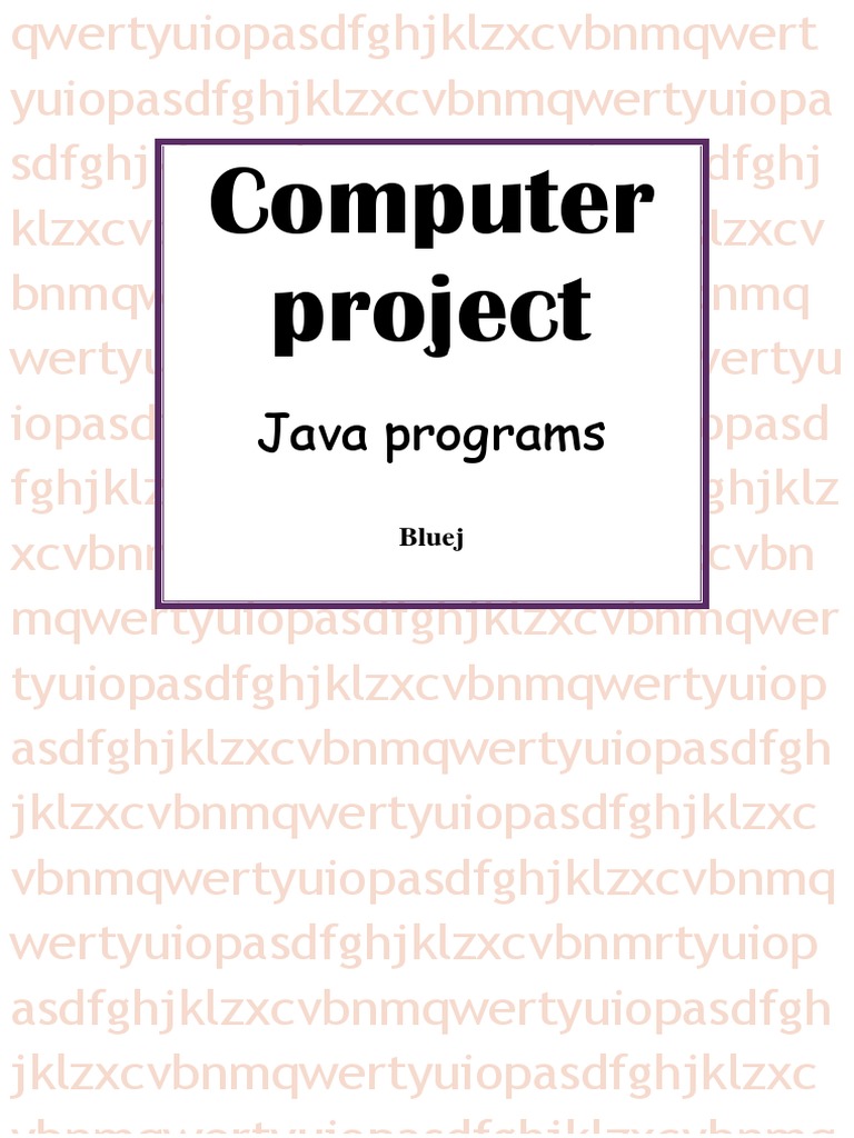 Java Programs in BlueJ Project | PDF