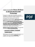 Role of Kinetic Theory of Gases in Vacuum Science and Technology