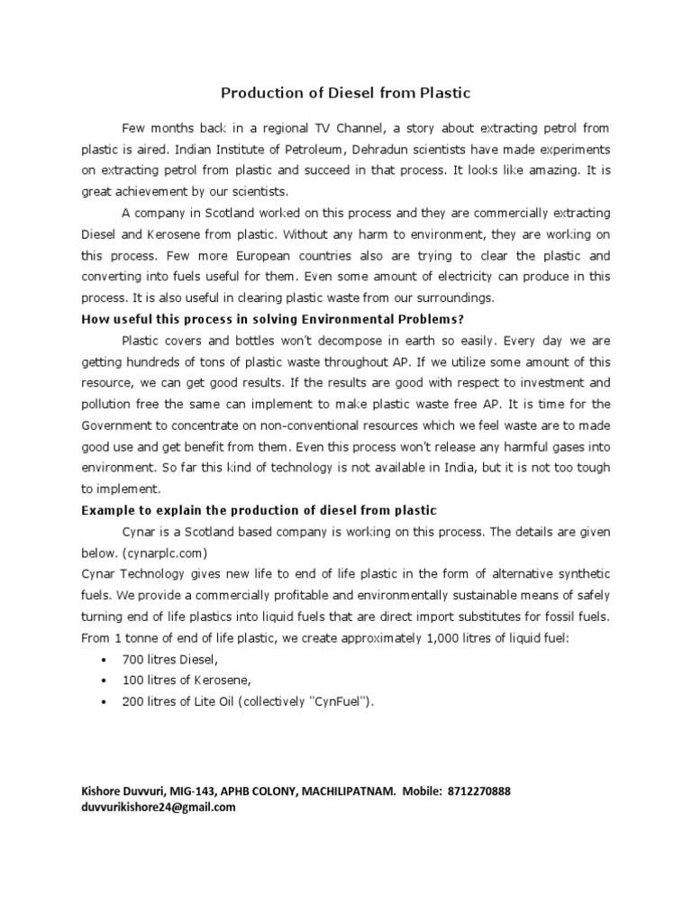 Biofuel From Plastic | PDF | Plastic | Polyethylene