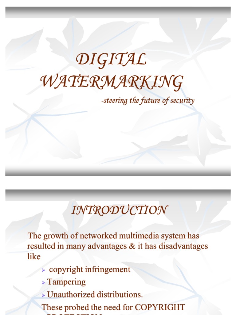 Digital Watermarking | PDF