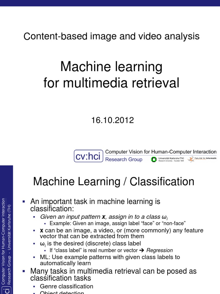 Multimedia Retrieval via Machine Learning | PDF | Support Vector ...