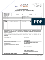 Material Release of Shipment Certificate