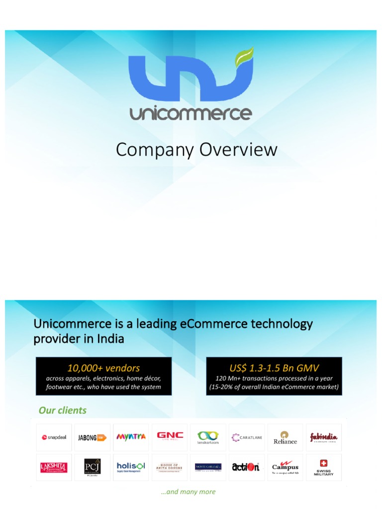 Unicommerce - Company Overview - Updated - ERP | PDF | Enterprise ...