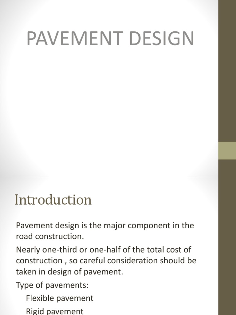 Pavement Design Overview | PDF | Road Surface | Civil Engineering