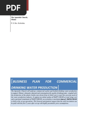 Business Plan for Water Production