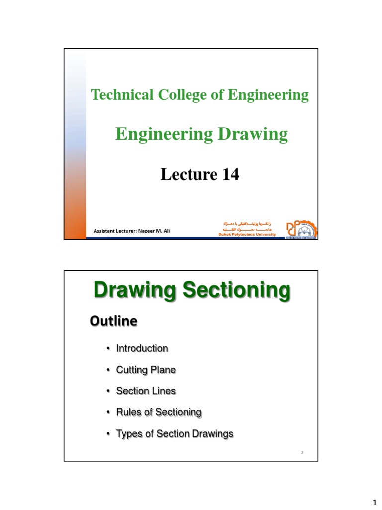 Engineering Drawing: Sectioning Basics | PDF | Line (Geometry) | Plane ...