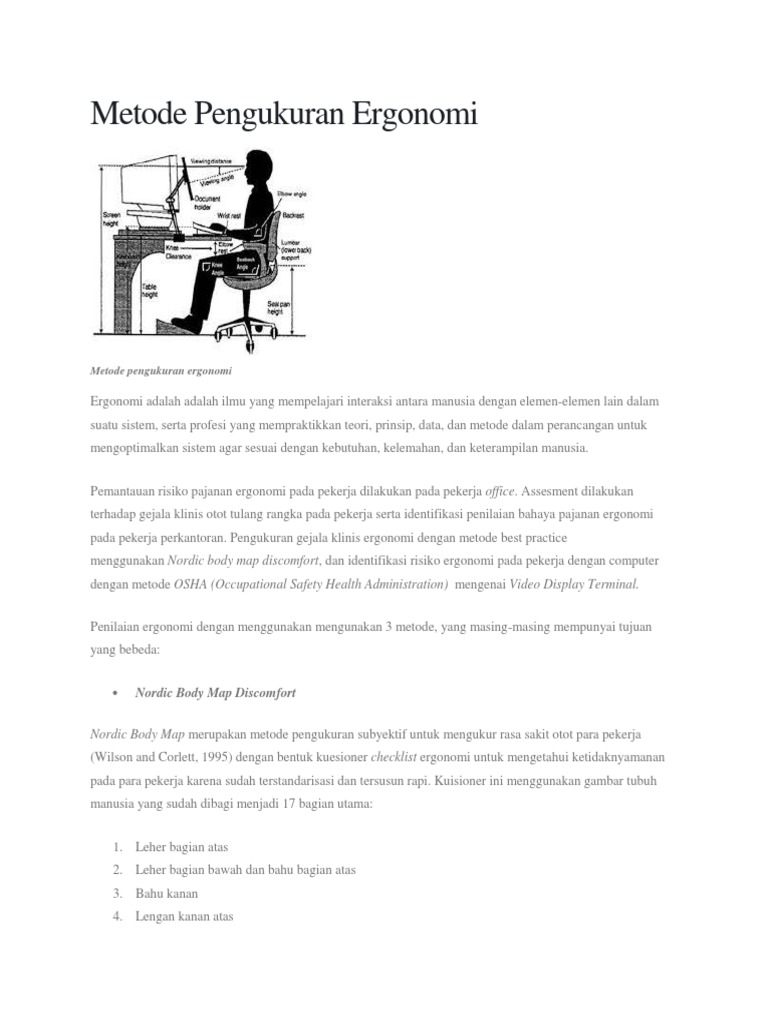 Metode Pengukuran Ergonomi | PDF