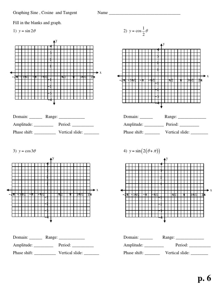 Worksheets Graphing Sine And Cosine Worksheet worksheet graphing sine and cosine
