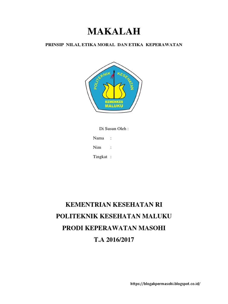 Makalah Prinsip Nilai Etika Moral Dan Etika Keperawatan