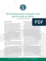 The ICC and Confronting Myths in Africa