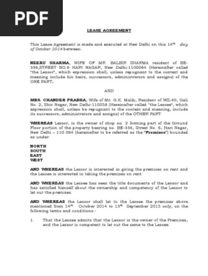 Lease Agreement Zia