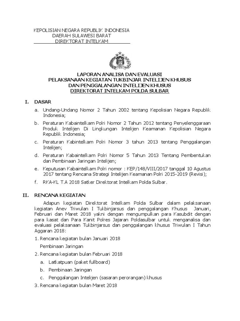 Contoh Laporan Intelijen Guru Paud