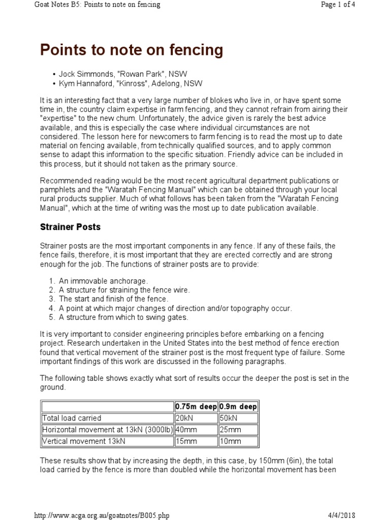 Notes On Fencing PDF Nature