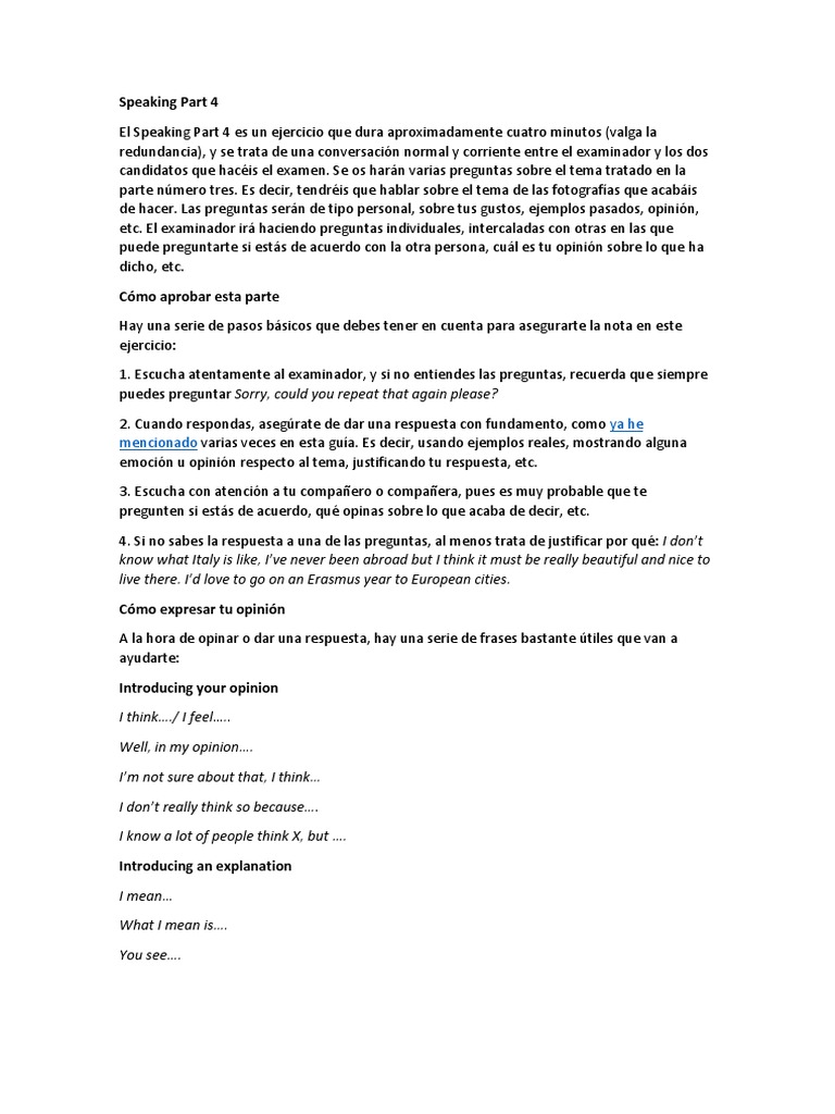 Guía para el Speaking Part 4 FCE | PDF | Entretenimiento (general)