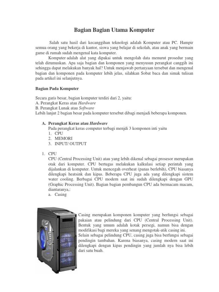 Bagian Bagian Utama Komputer PDF