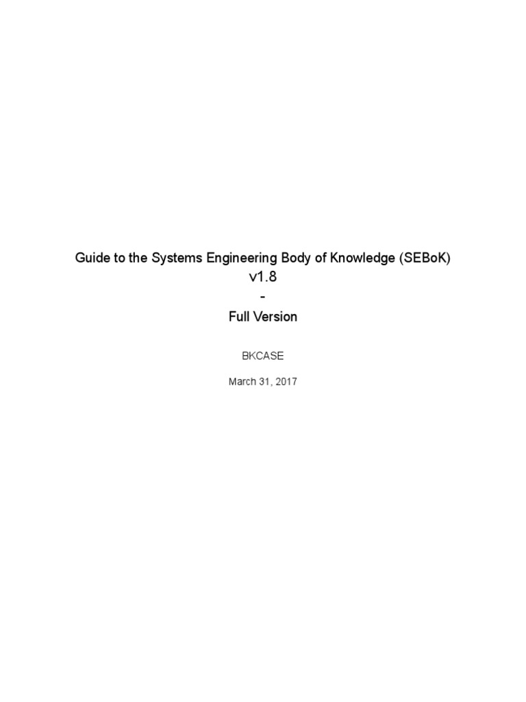 SEBoK 18 PDF Systems Engineering Wiki
