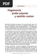 Hegemonia Poder Popular y Sentido Comun