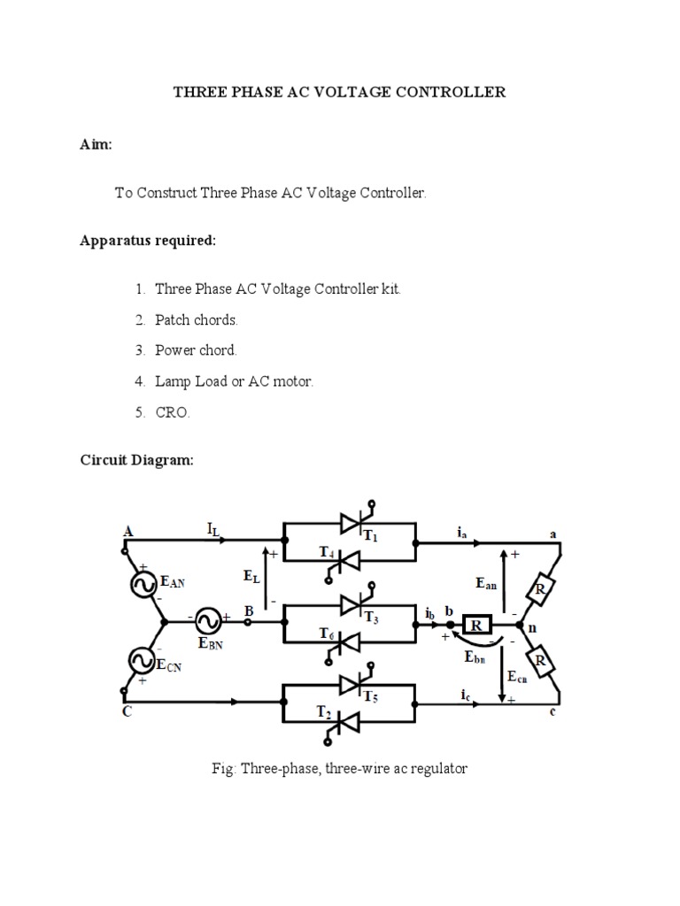 Three Phase AC Voltage Controller Setup | PDF | Alternating Current ...