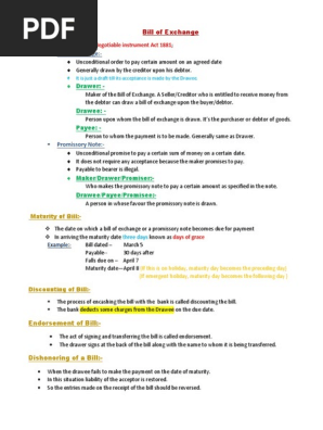 Bill of Exchange