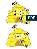 Bee Addition and Subtraction Cards