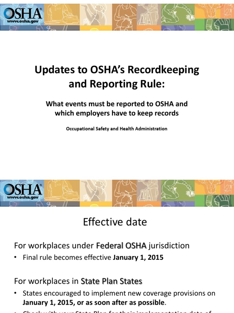 Osha Record Keeping 2015 PDF Occupational Safety And Health