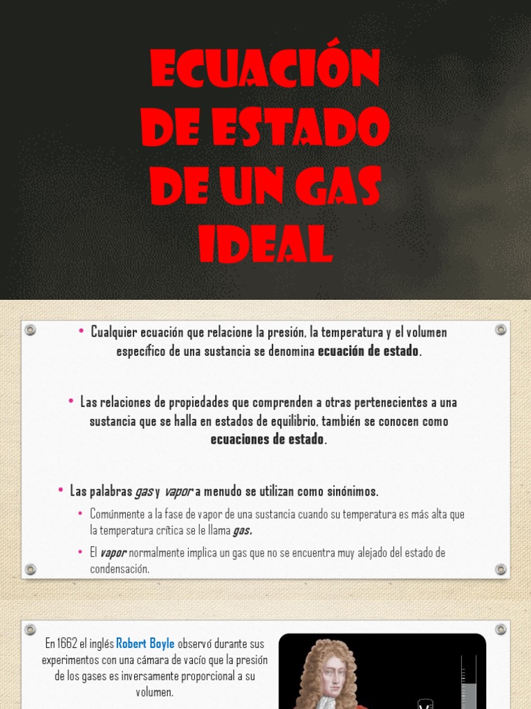 Ecuación de Estado del Gas Ideal | PDF | Gases | Presión